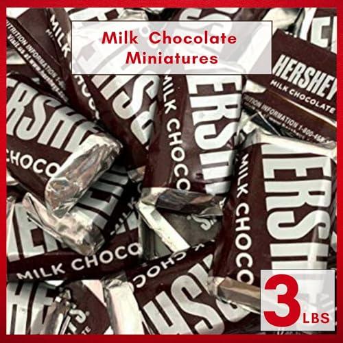 River Finn Organics Hershey Miniature Milk Chocolate Candy Bars, Bulk, Individually Wrapped Minis, (3 Lbs.)