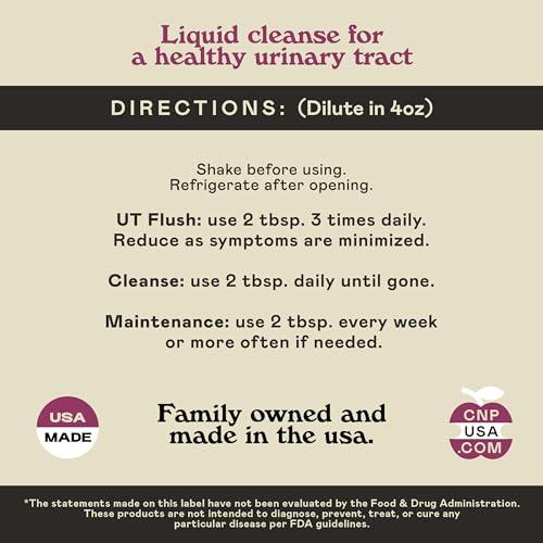 Complete Natural Products Complete Natural Urinary Tract Complete 12oz - Liquid Supplement for Urinary Tract Health with Organic Cranberry, D-Mannose, Beet Root, Fennel Seed, and Turmeric