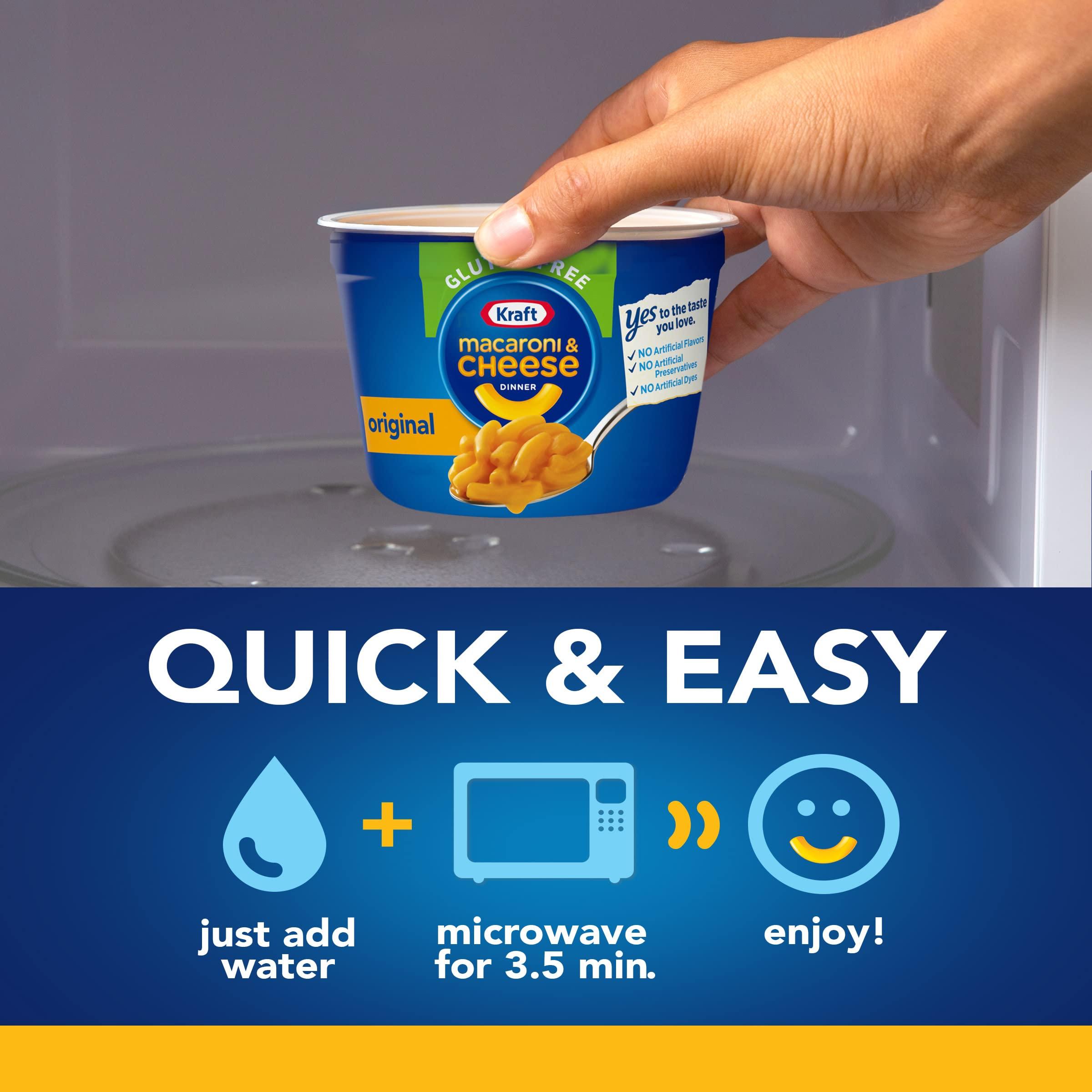 Kraft Kraft Gluten Free Original Mac & Cheese Macaroni and Cheese Dinner, 4 ct Pack, 1.9 oz Cups