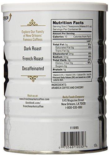 FRENCH MARKET French Market Coffee, Coffee & Chicory Restaurant Blend, Medium-Dark Roast Ground Coffee, 12-Ounce Metal Can (Pack of 4)