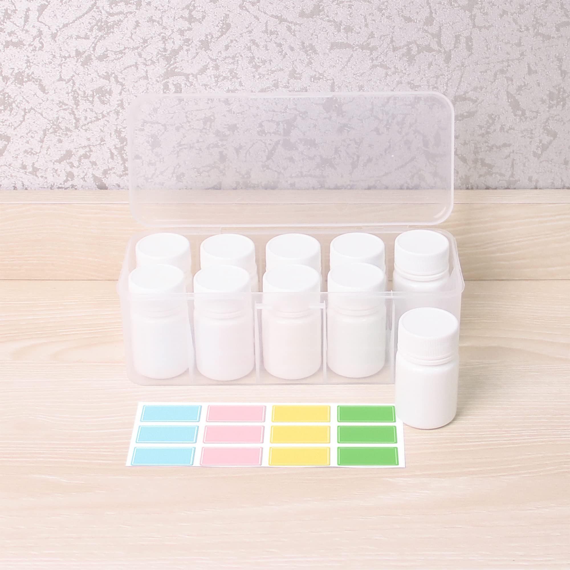 ePizdiz ePizdiz Small Plastic Empty Pill Bottle with Caps Labels for Travel Medicine Bottle Organizer Vitamin Container,10pcs(25ml)