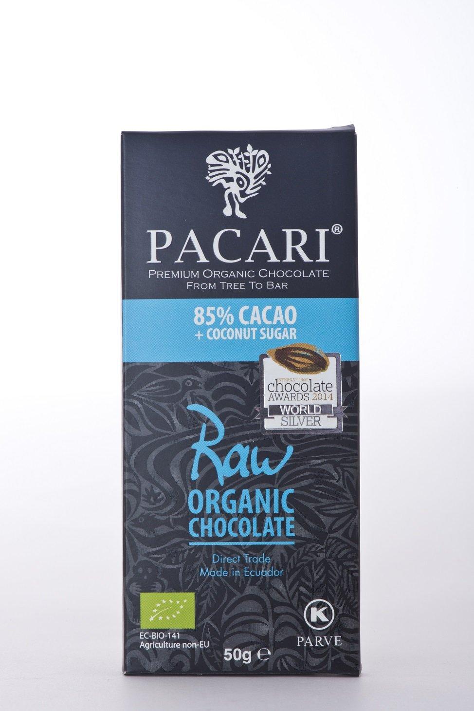 PACARI Pacari Ecuadorian Organic Chocolate Raw 85%, 50 Gram, 1.76 Ounce