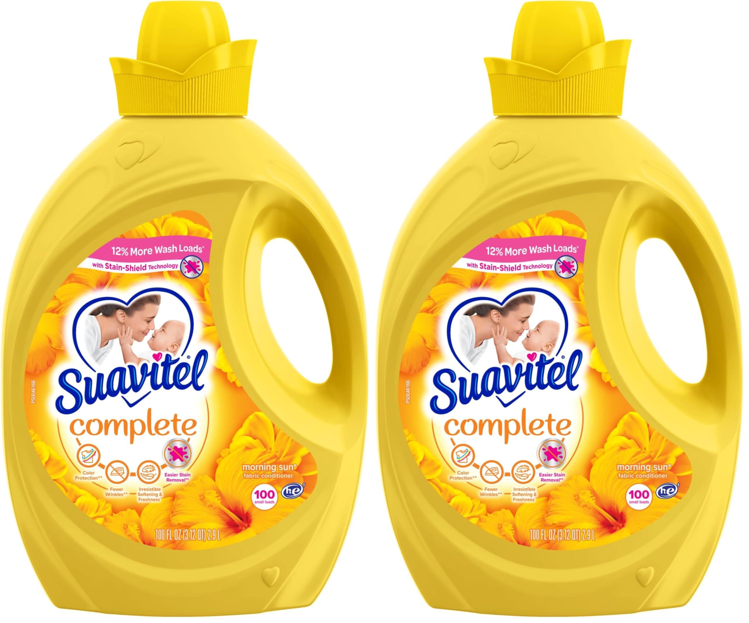 Suavitel Suavitel Complete Liquid Fabric Conditioner, Laundry Fabric Softener with Fabric Protection Technology, Morning Sun, 100 fl oz, Enough Liquid For 100 Small Loads (Pack of 2)