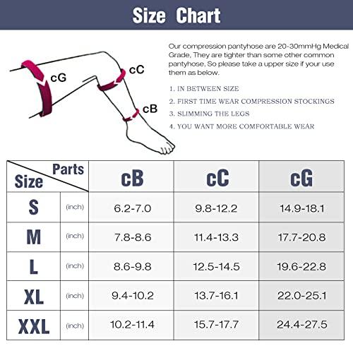SZKANI SZKANI Medical Compression Leggings for Women 20-30 mmhg Compression Pantyhose, Medical Compression Tights for Varicose Veins, Swelling, Lymphedema(Black(Open Toe)_L)