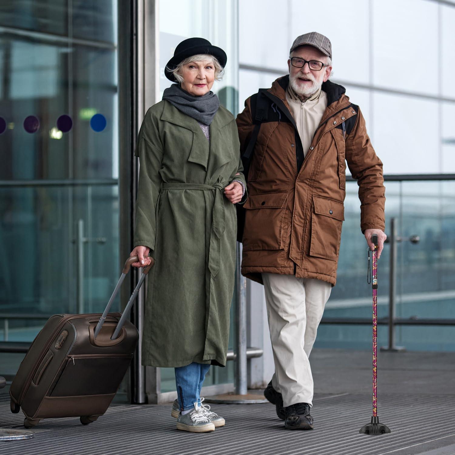 supregear supregear Cane Tip 5/8 inch Heavy Duty - Self Standing Non-Slip Rubber Quad Base for Walking Cane - Stable 4 Prong Replacement Foot for Folding Cane Walking Stick Offset Quad Pod or Tripod Canes