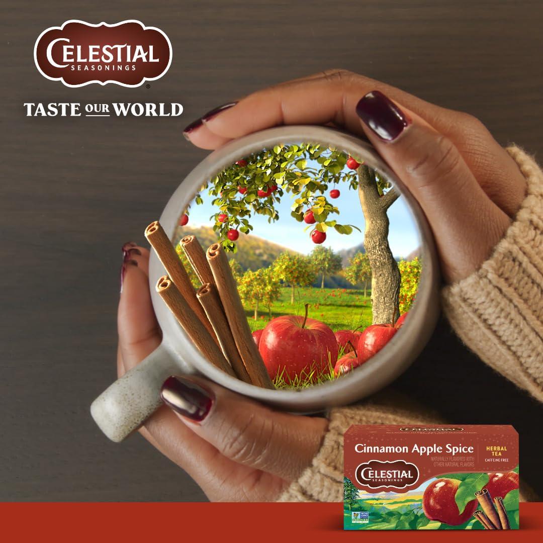 Celestial Seasonings Celestial Seasonings Cinnamon Apple Spice Herbal Tea, Caffeine Free, 20 Tea Bags Box, (Pack of 6)