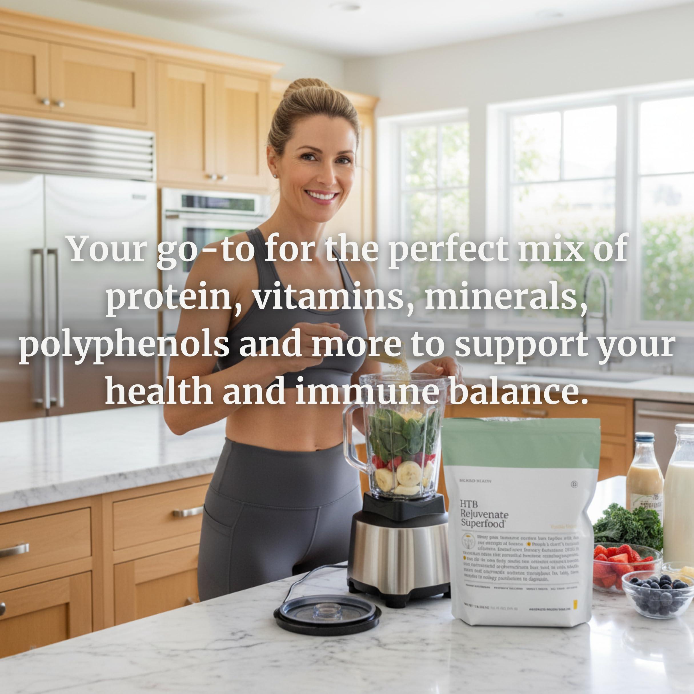 BIG BOLD HEALTH BIG BOLD HEALTH HTB Rejuvenate Superfood Advanced Protein Shake Mix- Superfood Protein Powder, Plant-Based Protein Shake for Immune Rejuvenation, French Vanilla Flavor