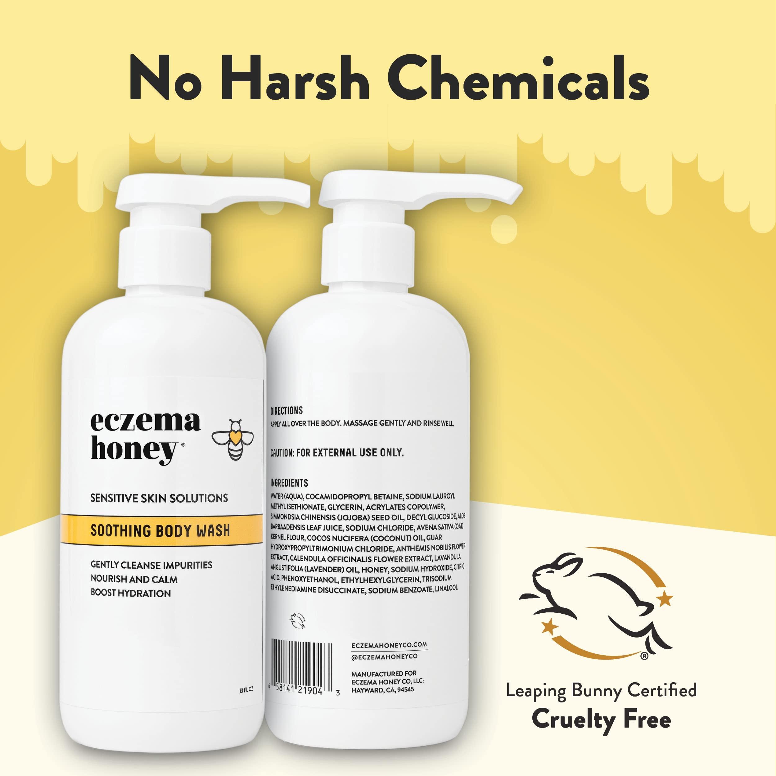 ECZEMA HONEY ECZEMA HONEY Soothing Body Wash - Daily Shower Gel & Eczema Treatment - Sensitive Skin Body Wash for Adults, Kids, & Babies - Body Cleanser for Eczema Relief (13 Oz)