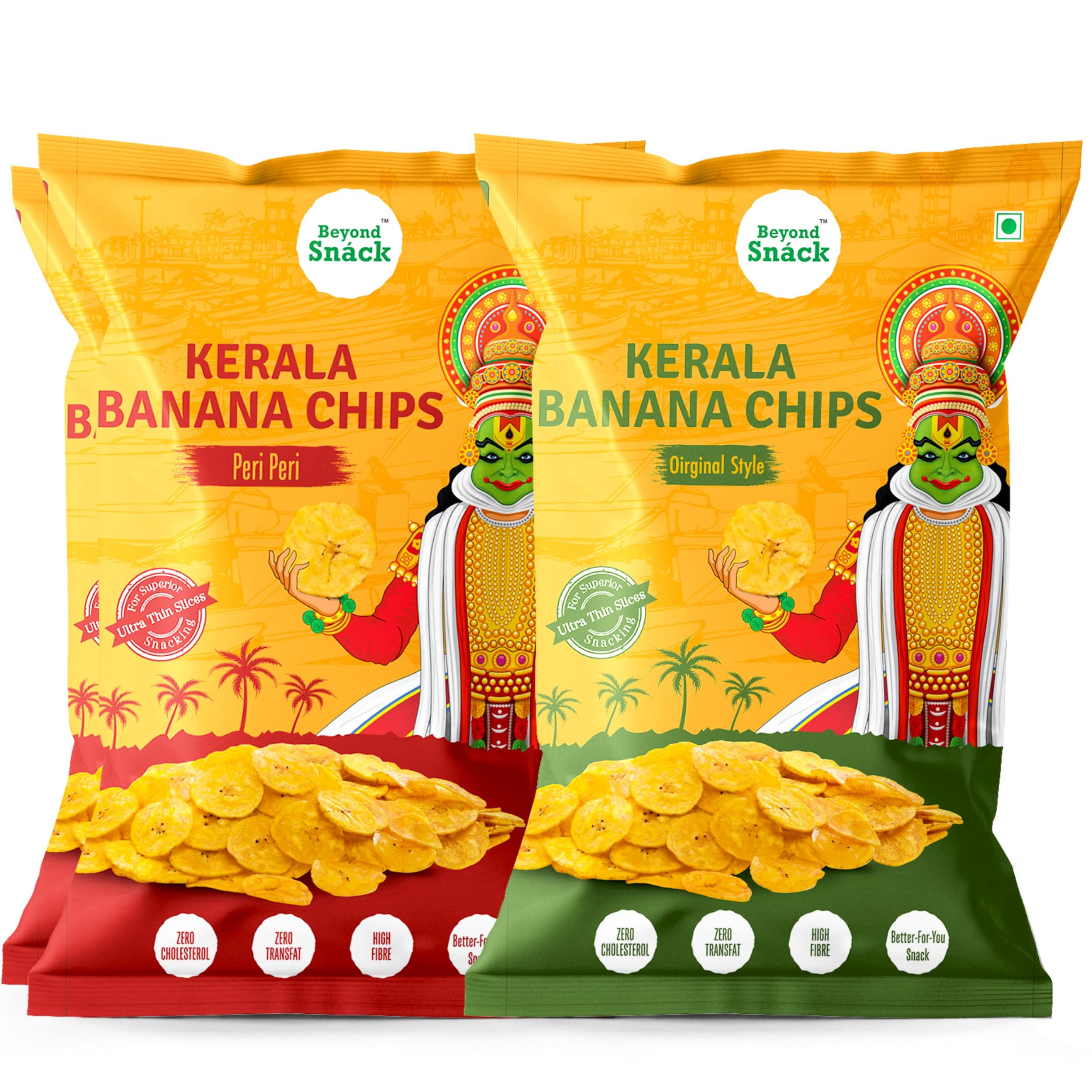 BEYOND SNACK Beyond Snck - Beyond Snack Kerala Banana Chips, No Hand Touch, Fully Automated- 2 Peri Peri & 1 Original Style, Pack of 3 (100 Grams Each)