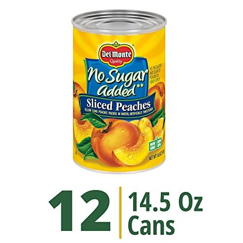 Del Monte Del Monte No Sugar Added Yellow Cling Sliced Canned Peaches, 14.5 oz Can (Pack of 12)