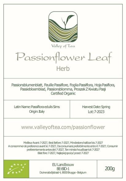Valley of Tea Passion Flower Tea Organic Calming - Whole Leaf Dried Passionflower - Passiflora Herb for Anxiety - Maypop - Wild Passion Vile - Paciflora Te Pasiflora Tea Organic Passionflower Tea