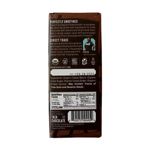 Taza Chocolate Taza Chocolate Organic Seriously Good Dark Chocolate Bar Variety Pack Bundle, 2.5 oz (4 count), Vegan