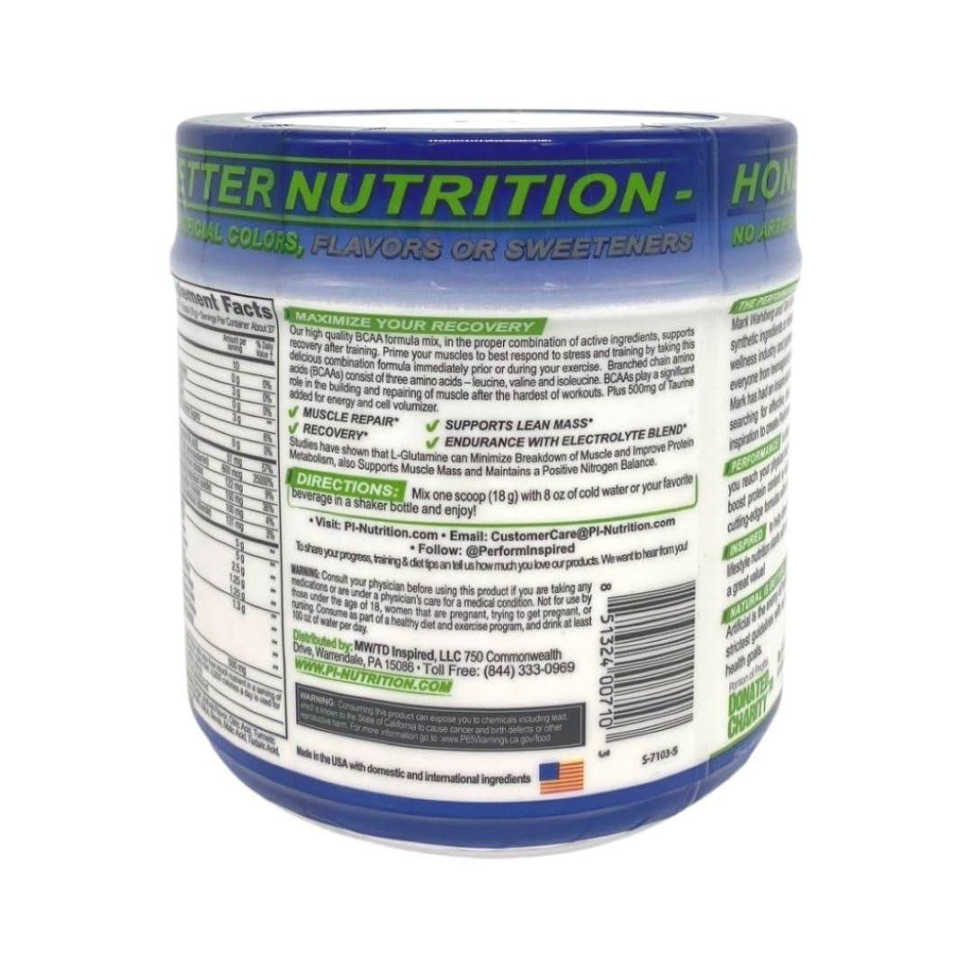 PERFORMANCE INSPIRED PERFORMANCE INSPIRED Nutrition BCAA Powder  5G BCAA with Electrolytes, Taurine & Glutamine  All-Natural Recovery & Clean Formula  Tropical Mango Delight  1.46 lb