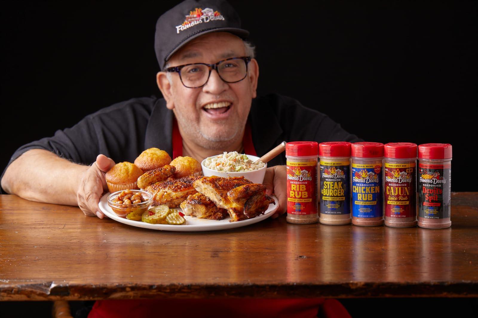 Famous Dave's Famous Dave\'s Seasoning Variety 3-Pack With Steak & Burger, Rib Rub For Beef or Pork, Chicken Rub, Grill Masters Delight