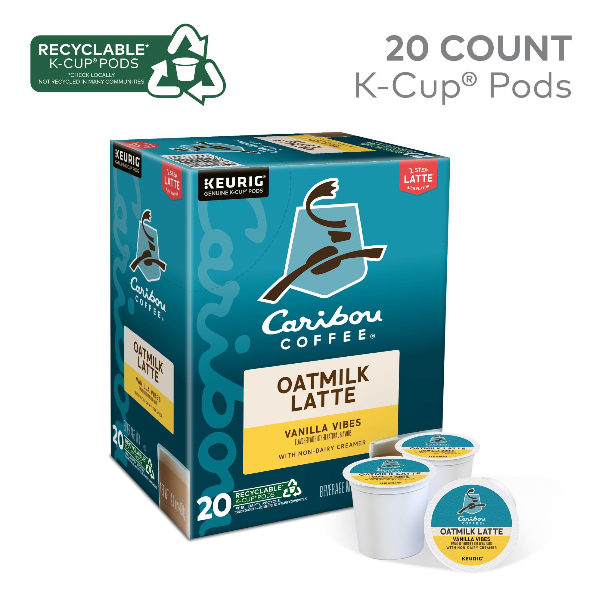 Caribou Coffee Caribou Coffee Vanilla Vibes Oatmilk Latte, One Step Latte Single Serve Keurig K-Cup Pods, 20-Count Box
