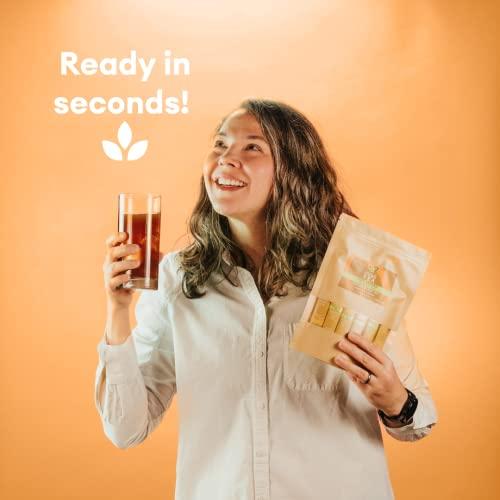 Cusa Tea Cusa Tea & Coffee | Premium Instant Mango Black Tea With Real Fruit & Spices | Organic Leaves Drink Mix Packets | Hot or Iced Tea (30 Single Servings)