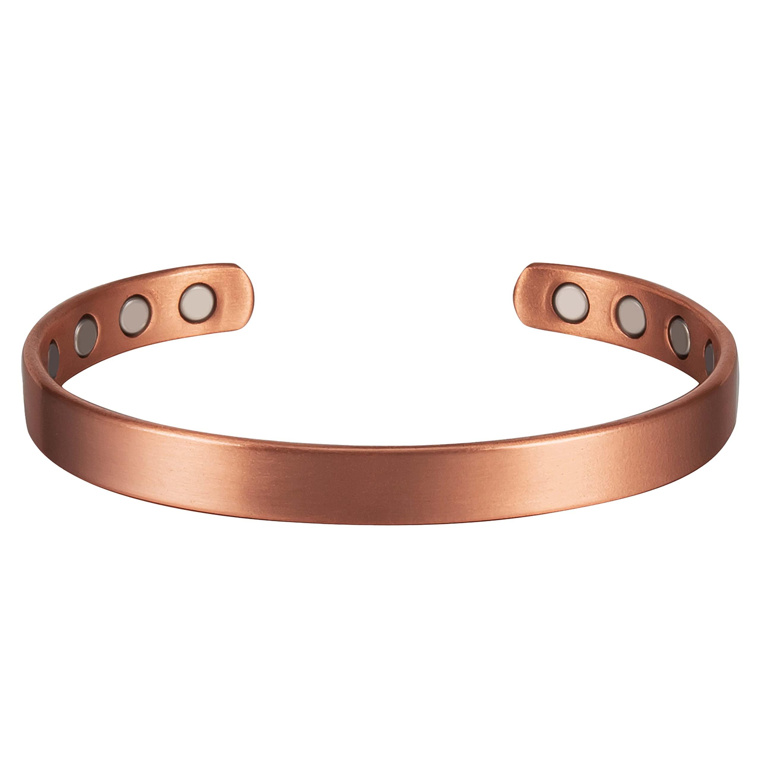 MagnetRX MagnetRX Magnetic Copper Bracelet Cuff Elegant Pure Copper Bangle Unisex Magnetic Copper Bracelets for Men & Women (Medium)