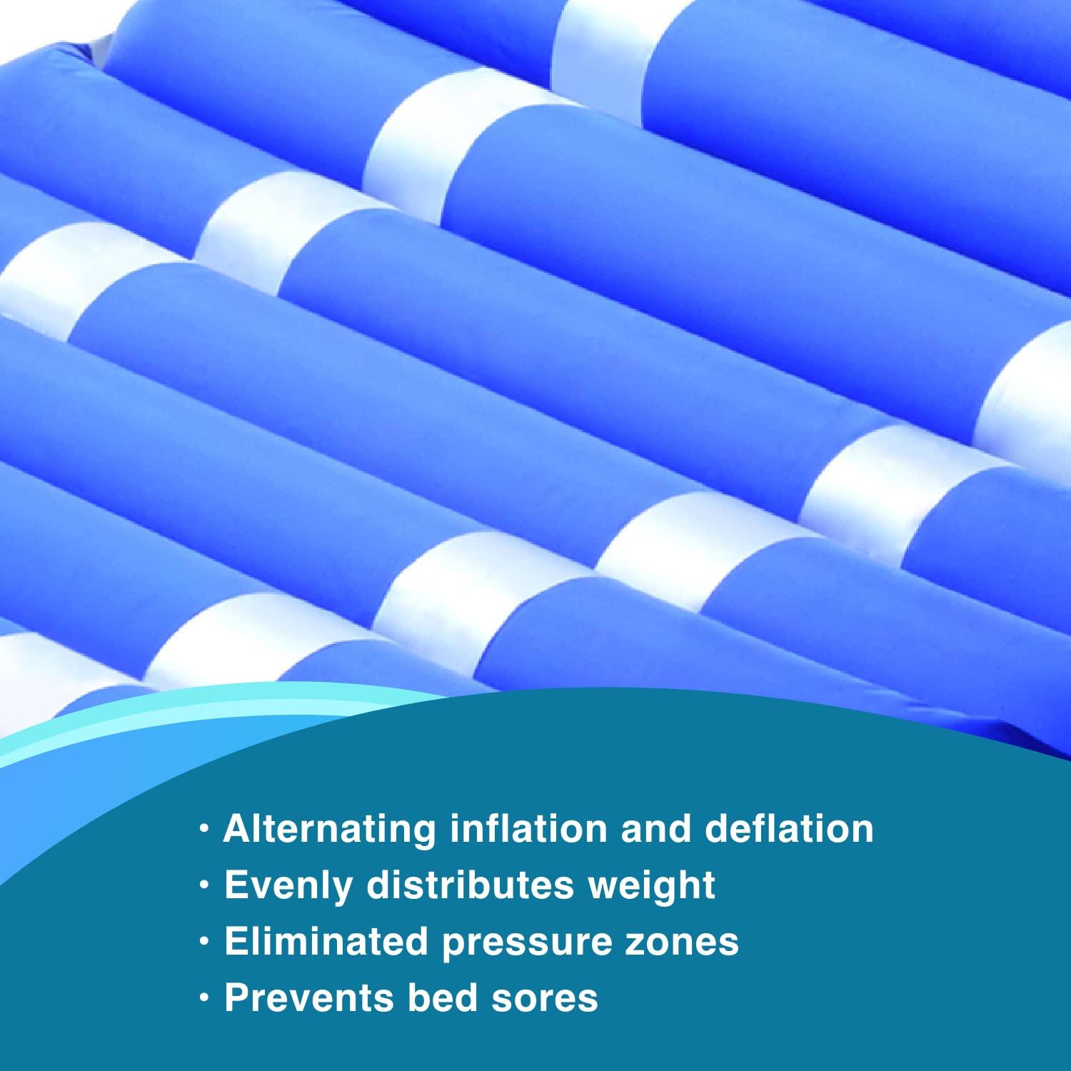 MedVance MedVance Comfort Alternating Air Pressure Mattress Pad with Ultra Quiet Alternating Pump (Mattress & Pump only) | Pressure Sore/Ulcer Prevention and Relief | Use on Medical, Hospital, or Standard Bed