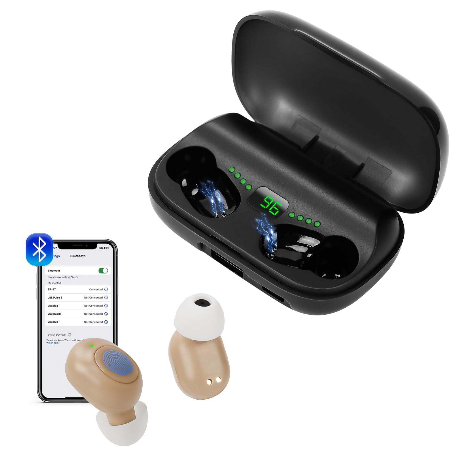 Tomorrow will be better Hearing Aids For Seniors Hearing Aids Rechargeable For Adults, Provides 60 Hours Of Backup Power, Suitable For Mild To Moderate Hearing Loss, Dual Microphone