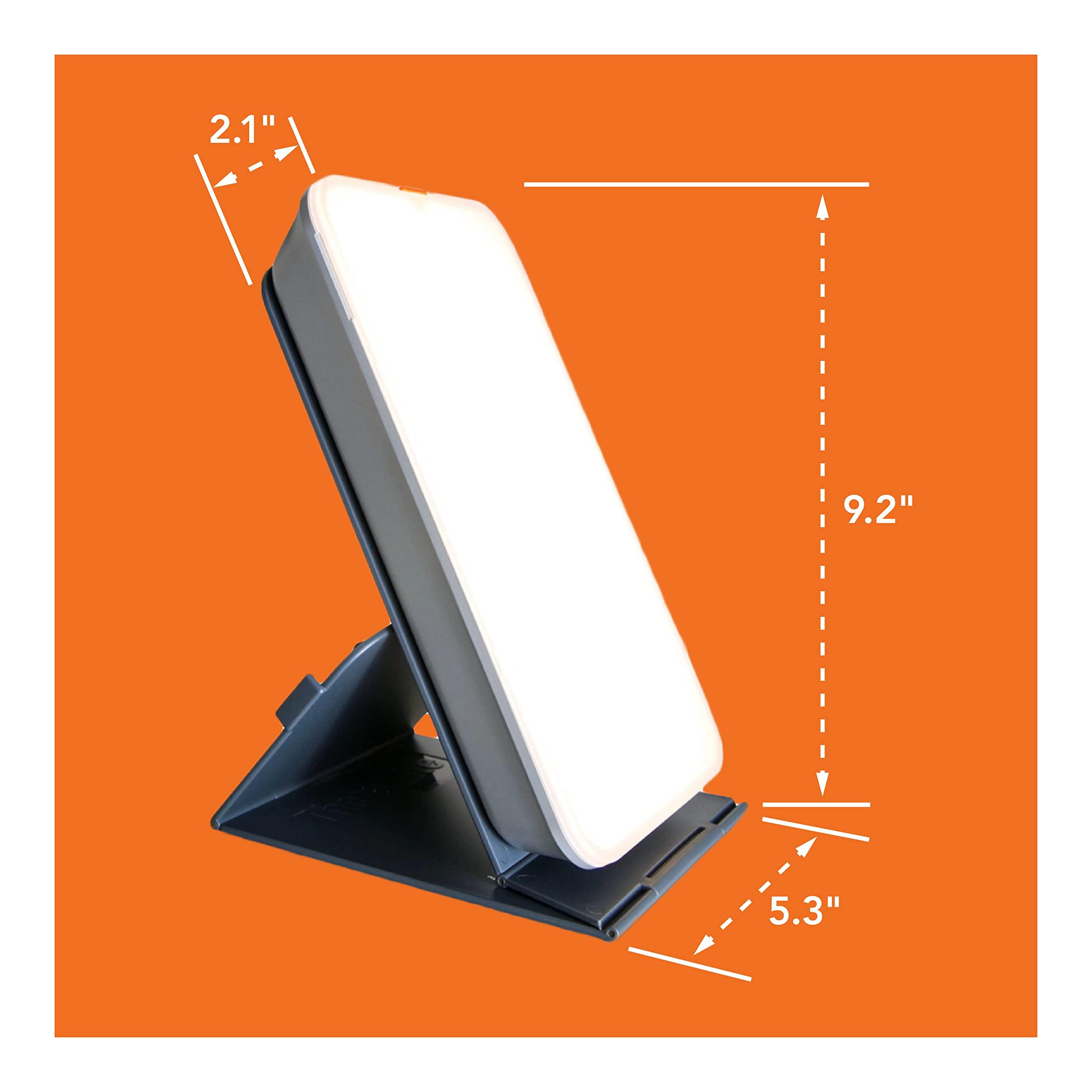 Theralite TheraLite Light Therapy Lamp, 10000 LUX Compact Bright Therapy Lamp, LED Bright White Light with Adjustable Height and Brightness Levels for Mood or Winter Blues and Energy Increase, White