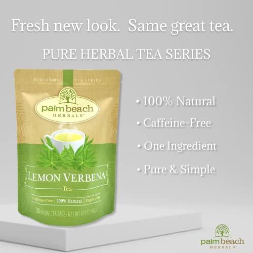 Palm Beach Medicinal herbs Lemon Verbena Tea - Pure Herbal Tea Series by Palm Beach Herbals (30ct) [Packaging May Vary]
