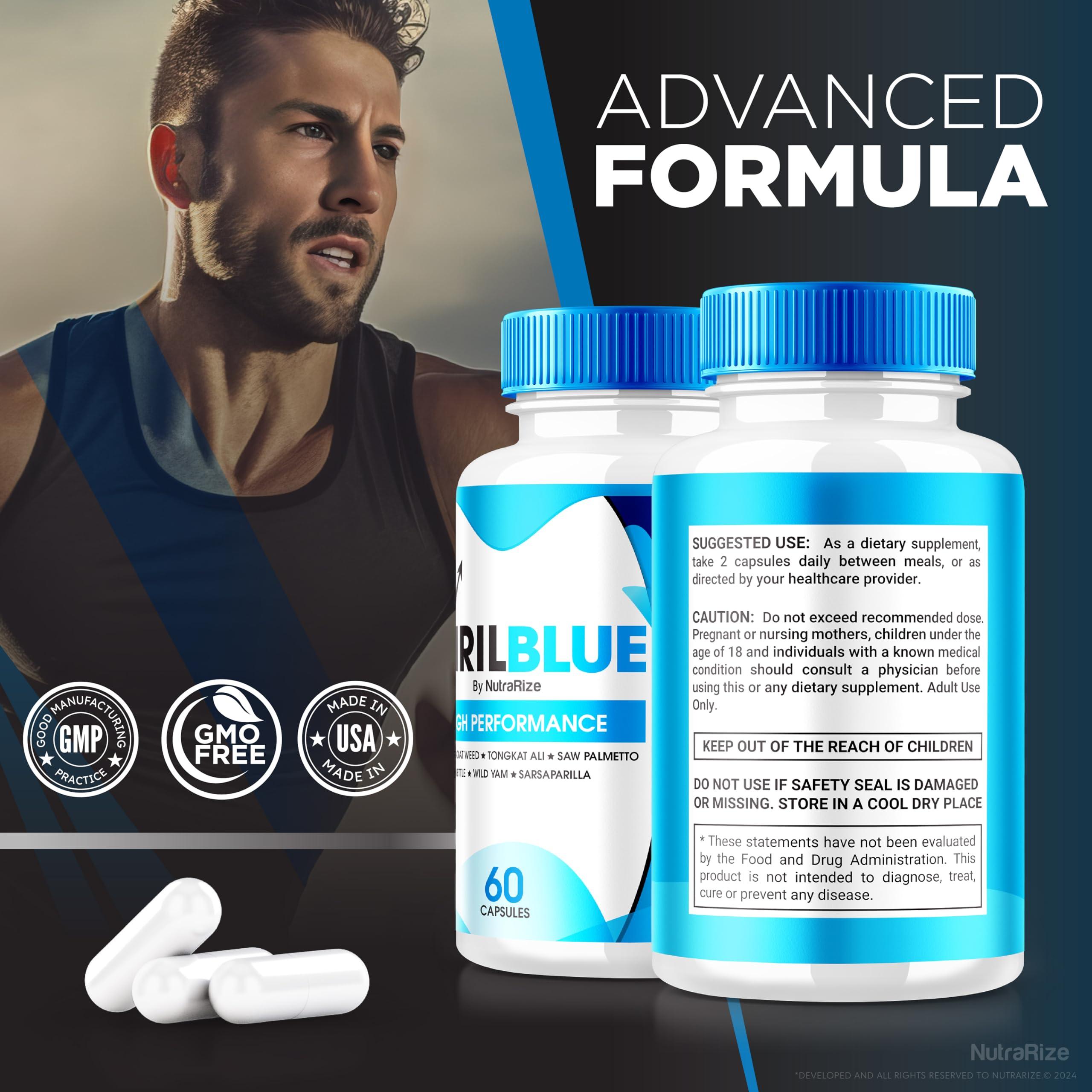 NutraRize (5 Pack) VirilBlue Capsules for Men, Viril Blue Male Supplement, All-Natural Formula to Support Performance and Confidence, Premium Nutrition for Overall Health, Official Pills Review (300 Capsules)