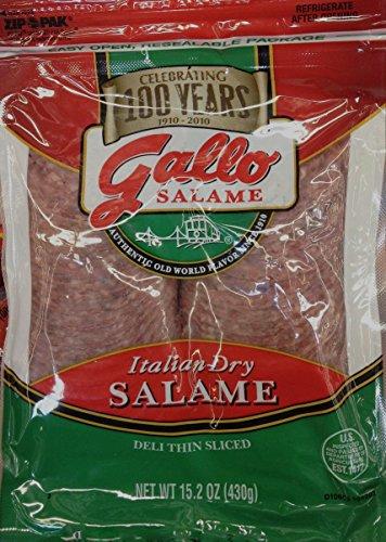 Gallo Salame 15.2oz Gallo Italian Dry Salame Deli Thin Sliced Salami, Pack of 2