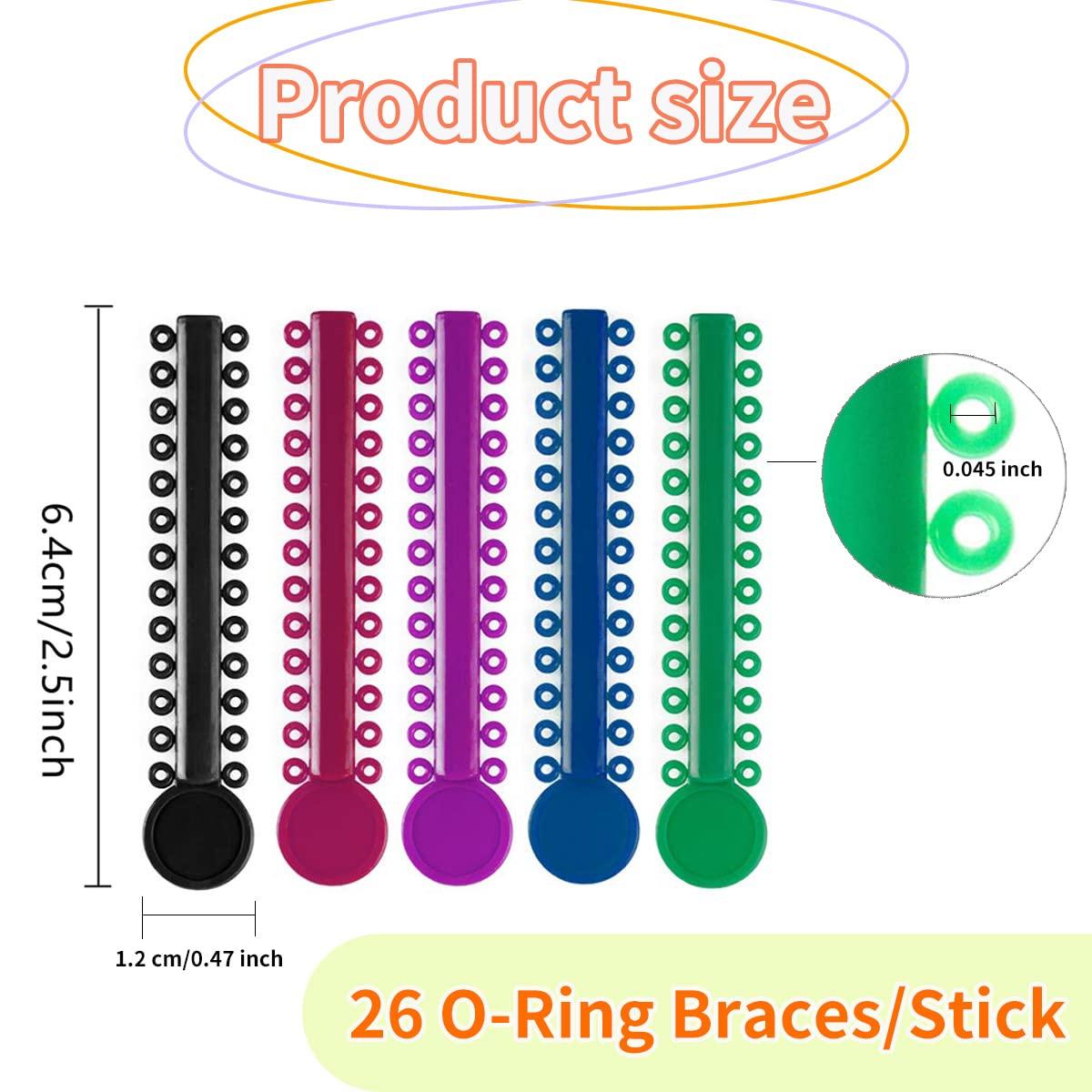 Ceonam 1040 Pcs Multicolored Braces Rubber Bands Orthodontic Ligature Ties O-Rings Elastic Bands for Braces (Color)
