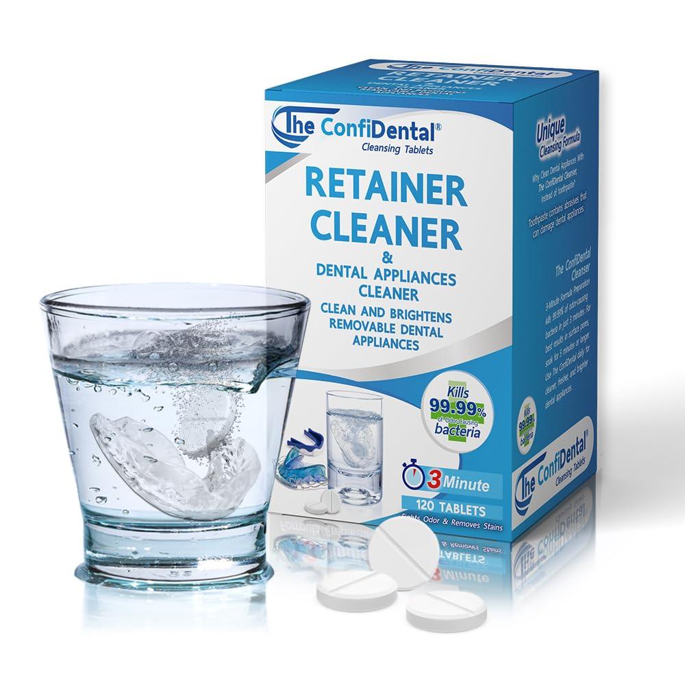 The ConfiDental The ConfiDental Cleansing Tablets (120tablets) - 4 months supply. Retainer, Mouth Guard and Dental Appliances Cleaner. Keep your Dental Alliances Fresh and Clean like new.