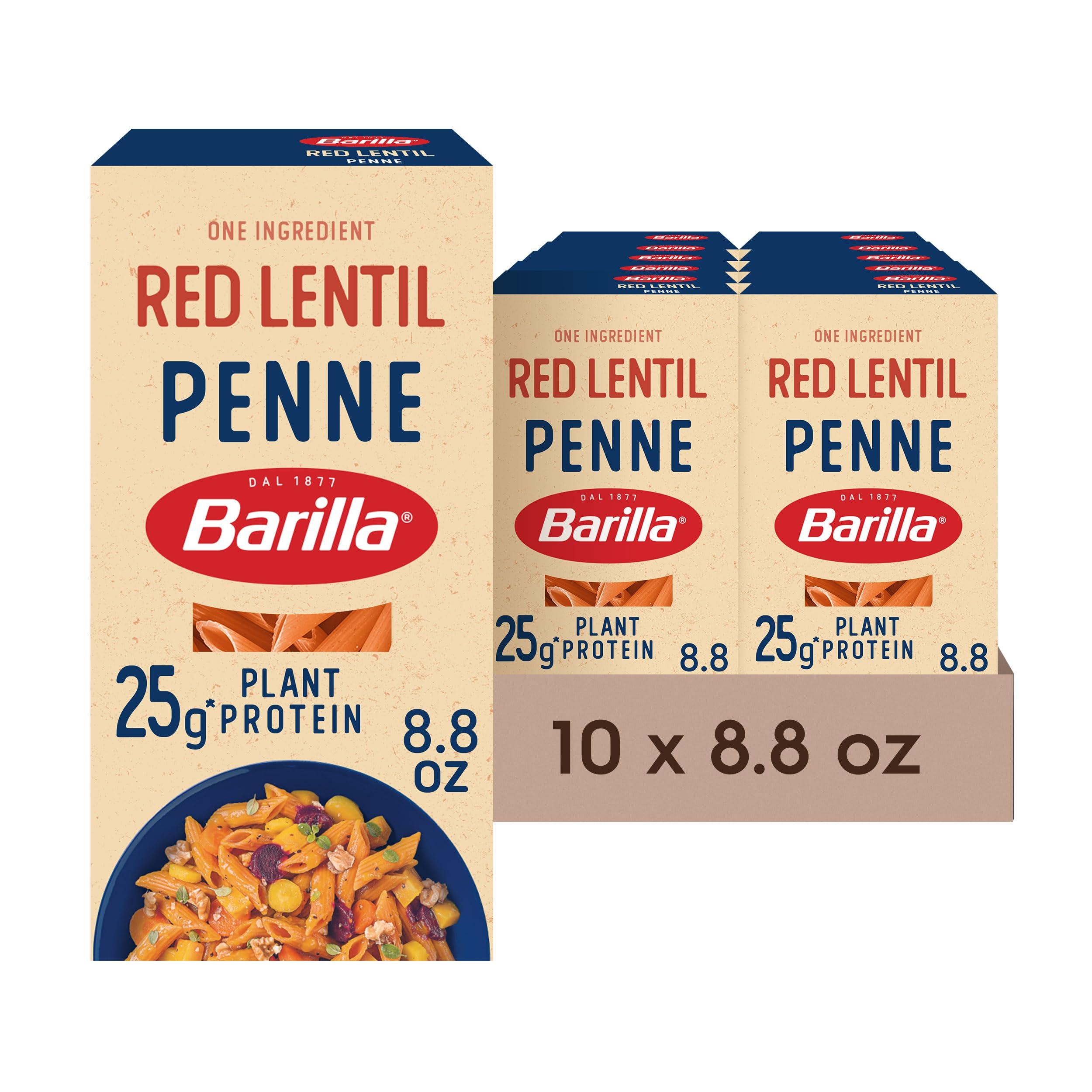 Barilla Barilla Red Lentil Penne Pasta, Good Source of Plant-Based Protein, Excellent Source of Fiber, Kosher, Gluten Free & Non-GMO, 8.8 Ounce (Pack of 10)