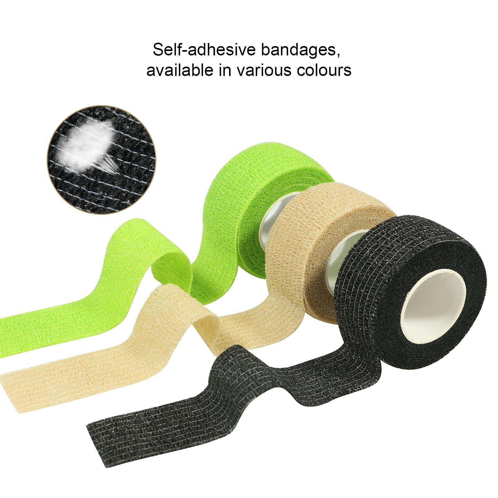 GooGou GooGou Self Adhesive Wrap Bandage Cohesive Bandage Breathable Self Adherent Wrap for Sprain Swelling and Soreness on Wrist and Ankle 10PCS 1 in X 14.7 ft (Green)