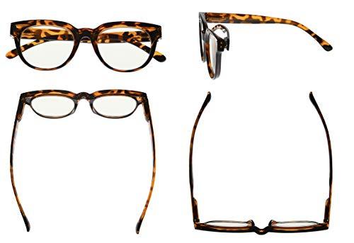 Eyekepper Eyekepper Blue Light Filter Progressive Readers Women - Oversize Multifocus Computer Glasses - Noline Trifocal Reading Glasses - Tortoise +2.00
