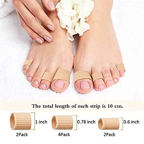 jinhemall 5 Pack Finger Sleeves Toe Tubes, Fabric Lined With Silicone Gel. Toe Sleeve Protectors, Foot Toe Pain Relief, Corn and Calluses Remover