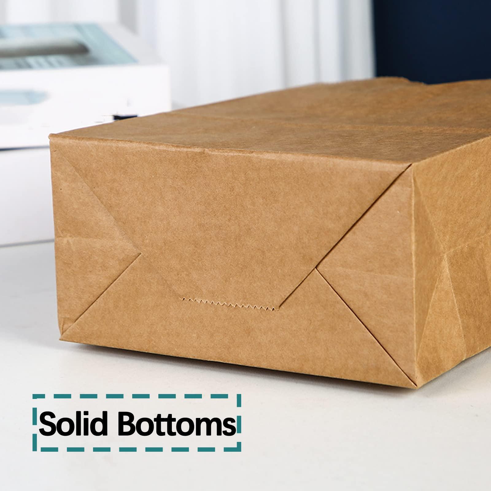 ChrisPow 50 Pcs Kraft Paper Bags with Handles Brown Paper Bags Paper Gift Bags Kraft Great for Wedding Bridal Showers Kids Parties Boutique Grocery Retail Stores Mother's Day Gift Bag-11x9x11in