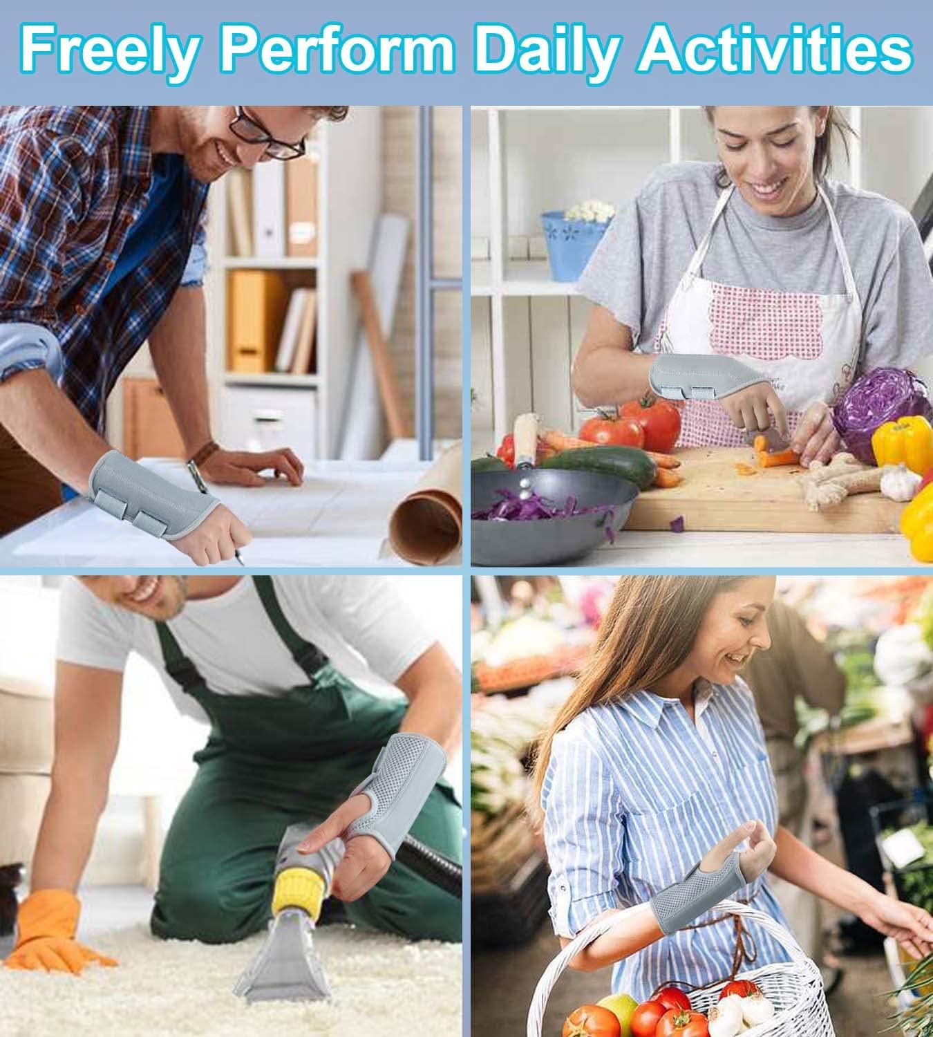 Kecartu Wrist Brace for Carpal Tunnel Pain Relief, Wrist Support Splint for Women Men,Sprain, Repetitive Strain, Adjustable Hand Brace for Sleeping Fits Right Left Hand for Arthritis (Grey, Left Hand, S/M)