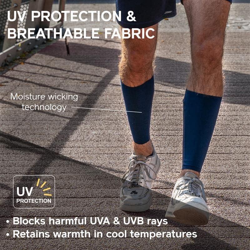 Artefit Calf Compression Sleeves for Men & Woman - Footless Socks Support Running & Sports - Leg Sleeve Brace for Shin & Calves - Indigo M