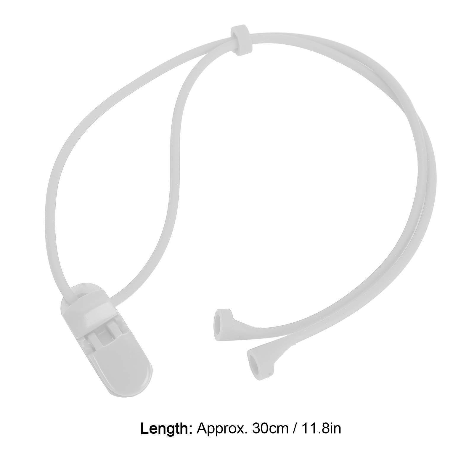 Zyyini Anti Lost Rope Plastic Practical Hearing Aid, BTE Hearing Aid Clip Rope Silicone Elastic Anti Loss Safety Lanyard for Children(White)