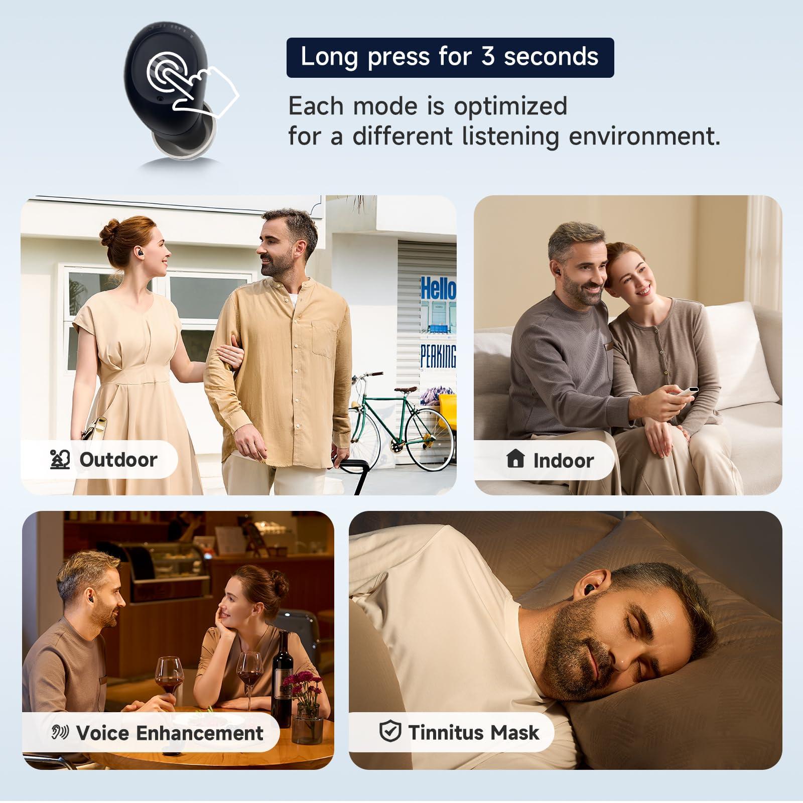 Edifier Edifier Mini Hearing Aids, Bluetooth Hearing Aids for Seniors, Rechargeable OTC Smart Hearing Aid with Noise Cancellation, Comfortable Fit and Nearly Invisible, App Control, Superior Sound Quality