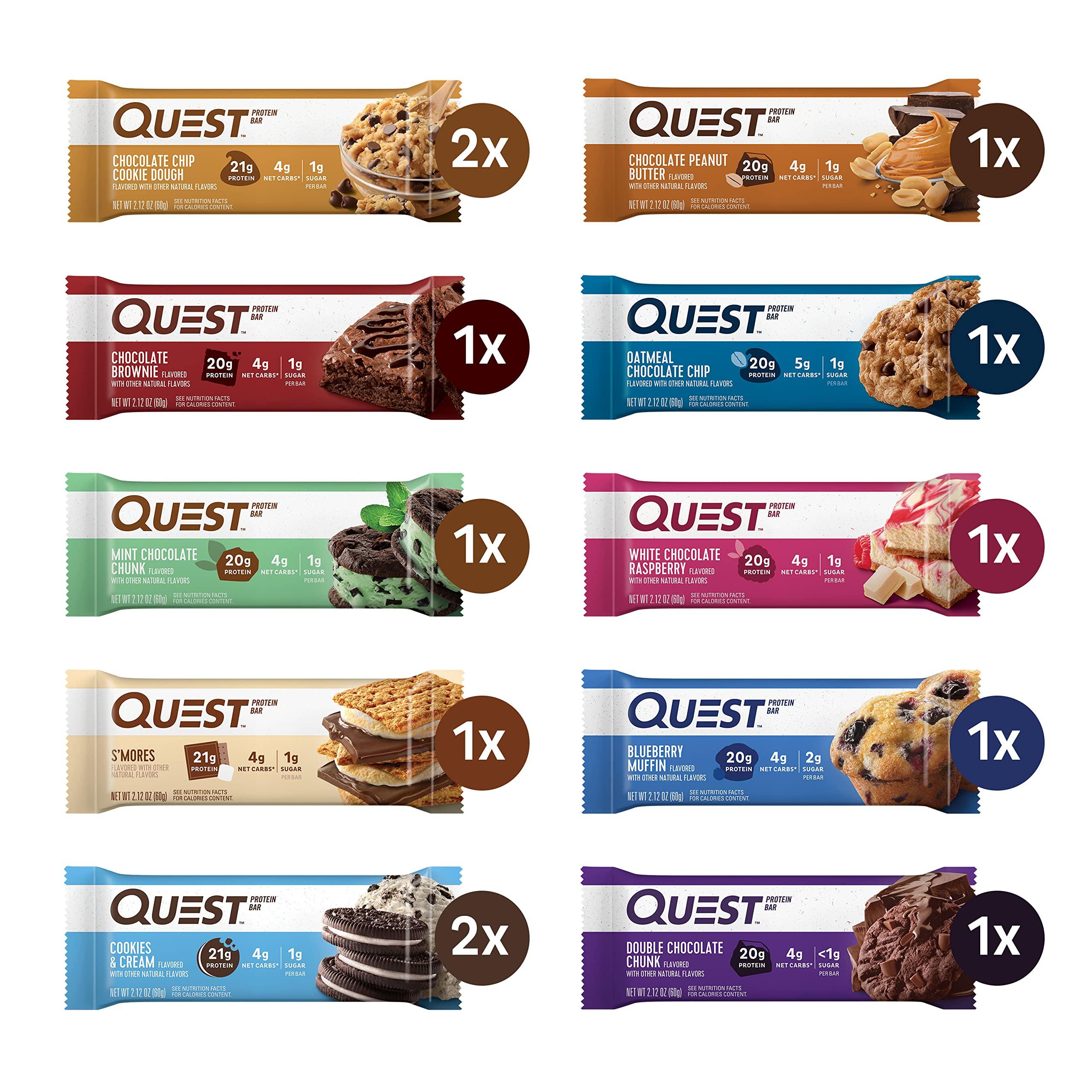 Quest Nutrition Quest Protein Bars Chocolate Lovers & Ultimate Variety Packs, High Protein, Gluten Free, Keto, 12 Count