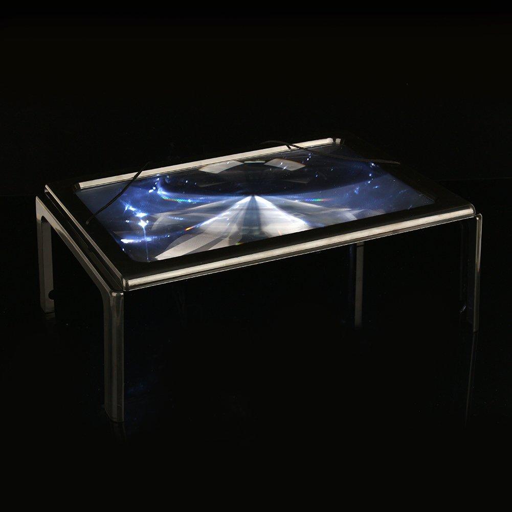 Yosoo Hands Free 3X Magnifying Glass A4 Page with Light LED Magnifier for Reading Readers Book Textbook Magazine Material