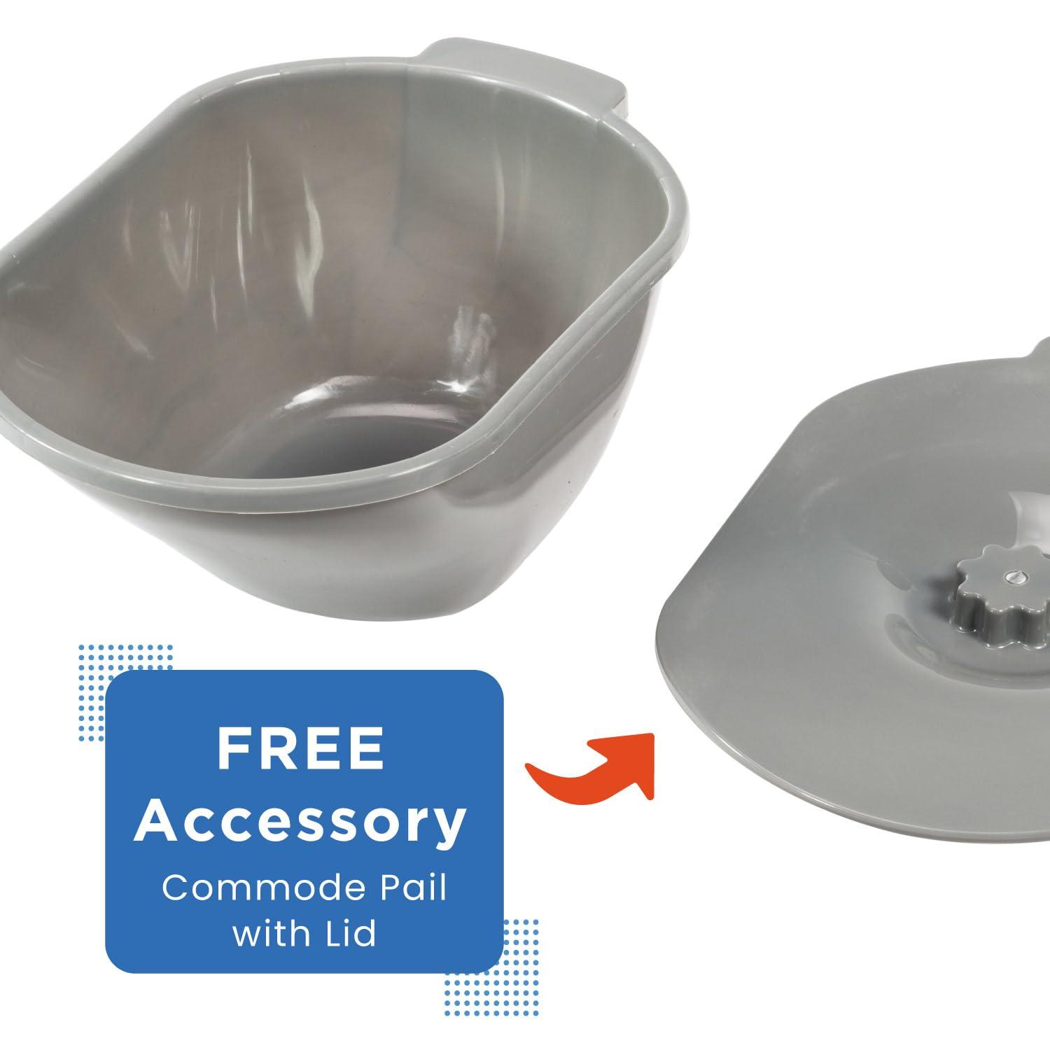 Journey Health & Lifestyle Journey SoftSecure 3-in-1 Commode Chair No Backrest 3-in-1 Bathroom Chair Bedside Commode Chair for Toilet with Arms & Pail Elevated Toilet Seat & Shower Chair Raised Toilet Seat with Handles