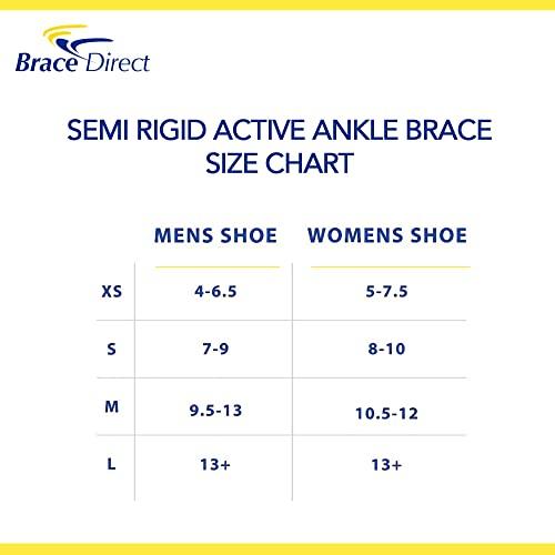 Brace Direct Brace Direct Semi-Rigid Active Ankle Brace Stabilizer for Sprain Support and Protection for Volleyball, Basketball, Football and more - Men and Women