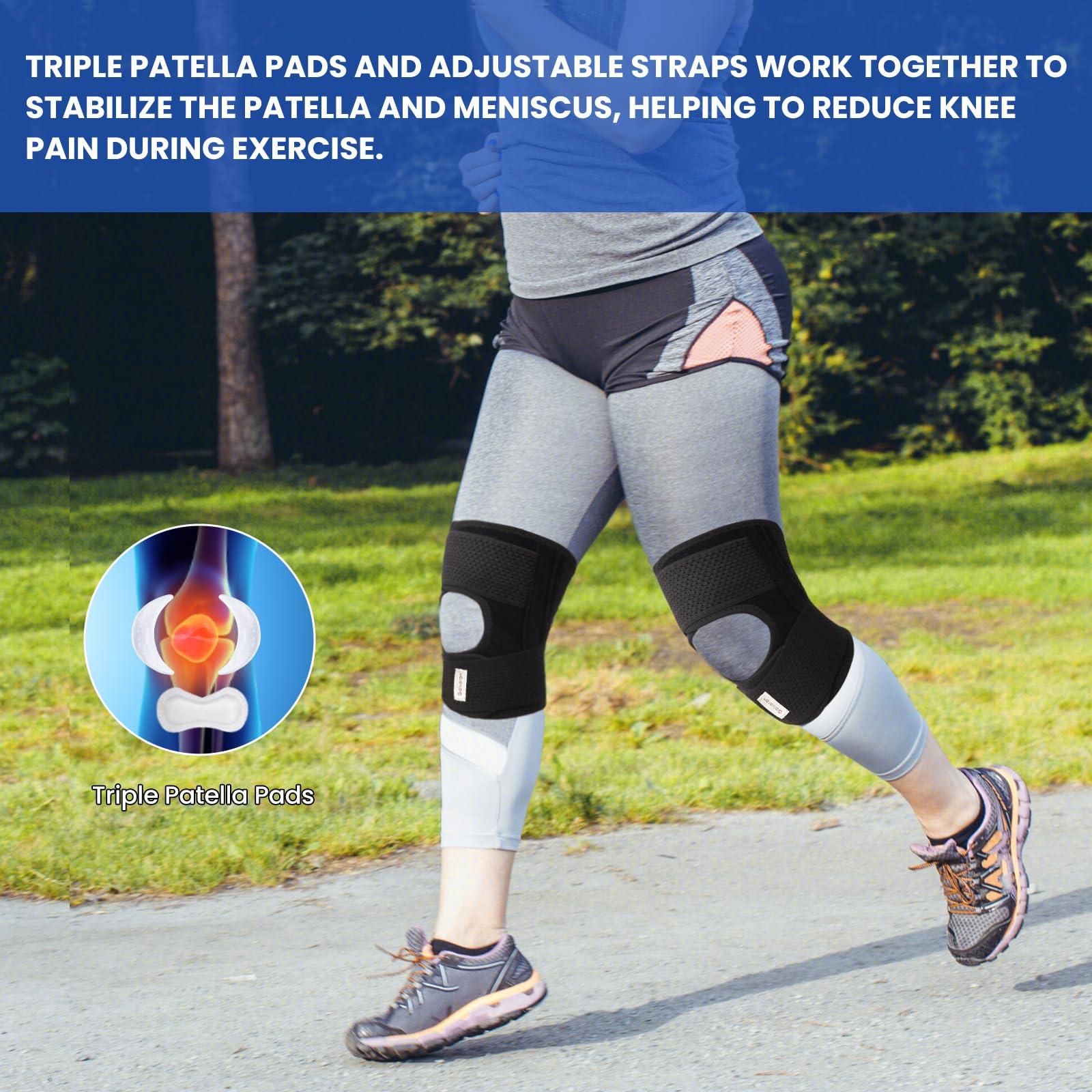Galvaran Galvaran Knee Brace for Women & Men with Side Stabilizers Upgraded for Meniscus Tear, ACL, MCL Arthritis Knee Pain Relief, Adjustable Breathable Injury Recovery Knee Support