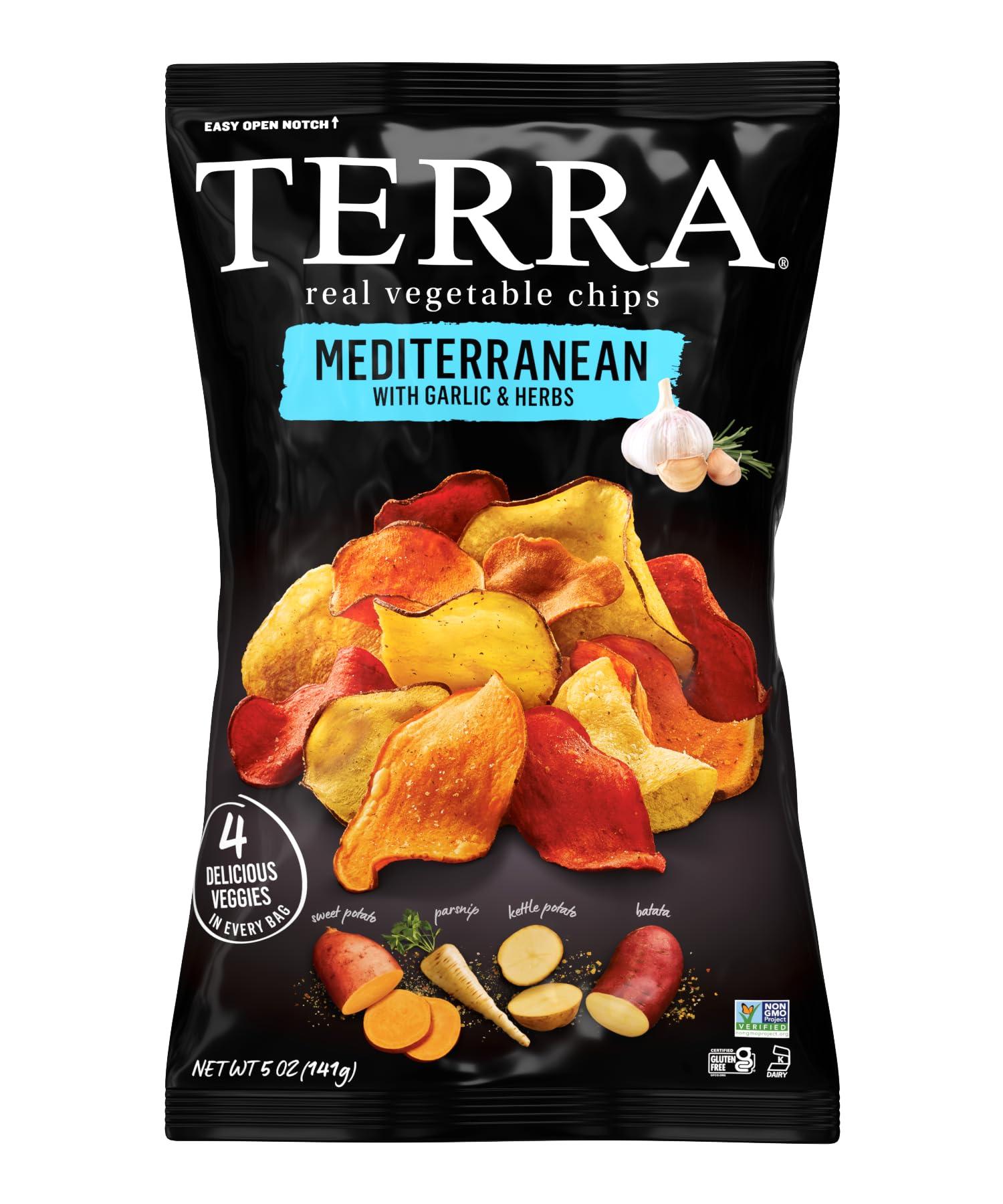 Terra Terra Vegetable Chips, Mediterranean Garlic & Herbs Real Vegetable Chips, 5 oz