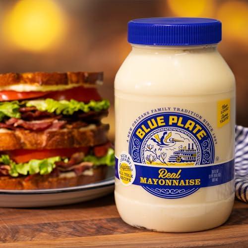 Blue Plate Mayonnaise Blue Plate Real Mayonnaise, Homestyle Mayo For Chicken Salad to Deviled Eggs, 30 Fl Oz (Pack of 1)