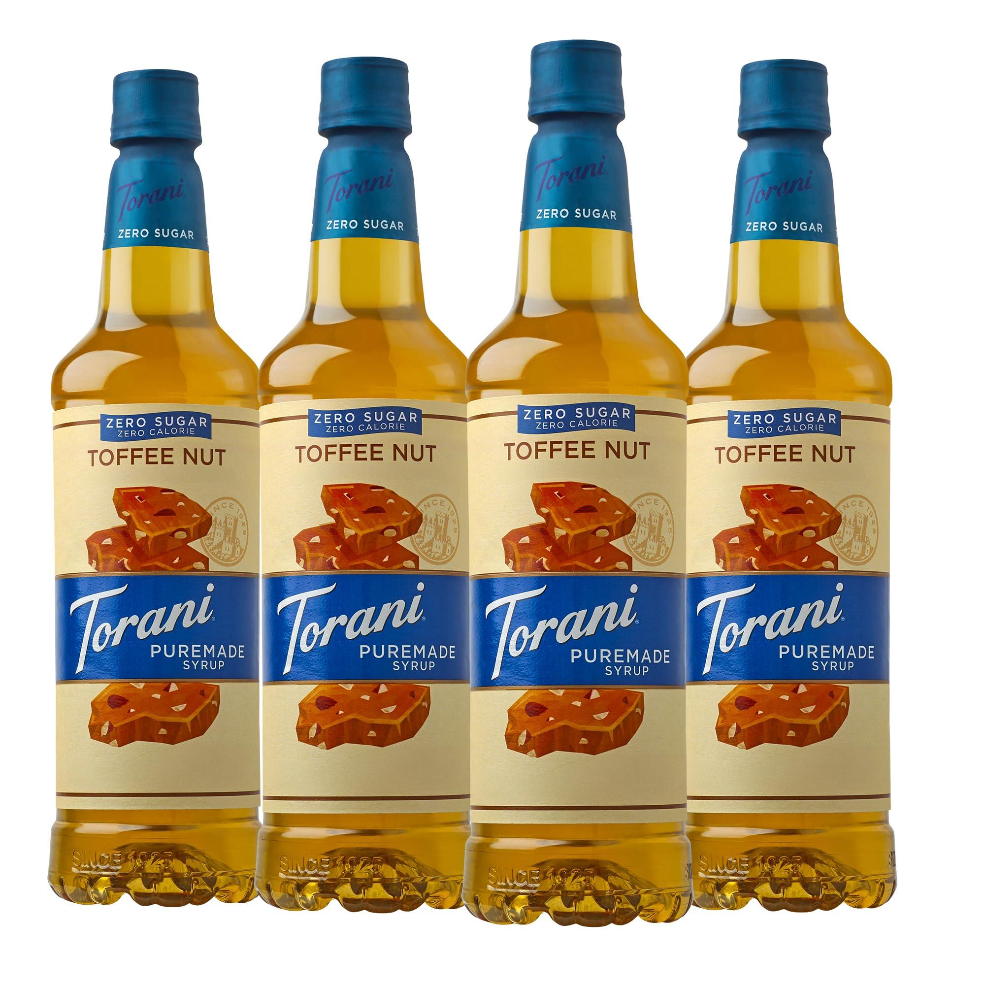 Torani Torani Puremade Zero Sugar Flavored Drink Syrup, Toffee Nut, 25.4 Fl Oz Bottle (Pack of 4)
