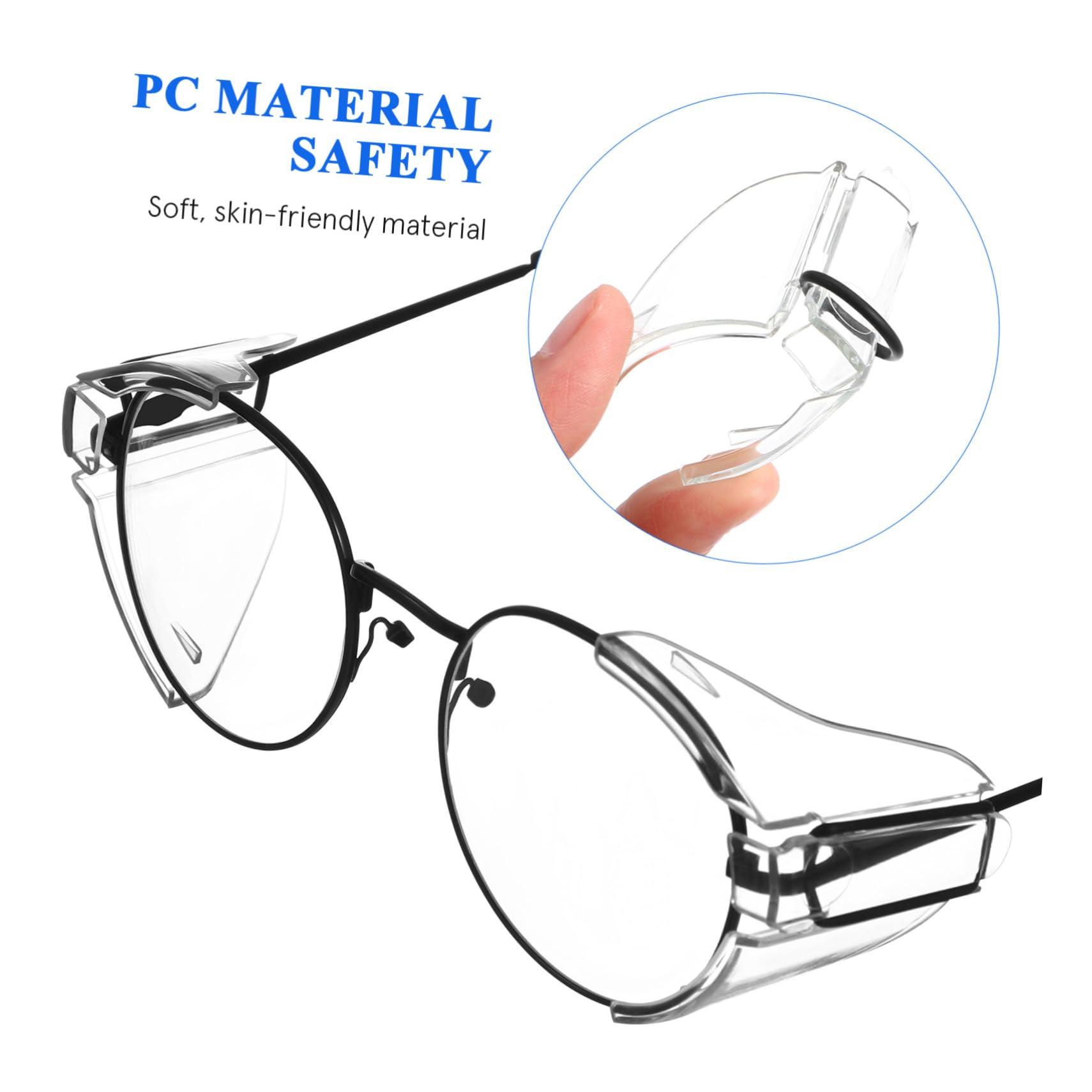 Hemoton Hemoton 4 Pairs Flank Protector Glass Shot Glasses Transparent Side Safety Eye Glasses Side Shield Side Guards for Glasses Side for Eyeglasses Clear Plastic Shot Glasses Wings One Side Pc