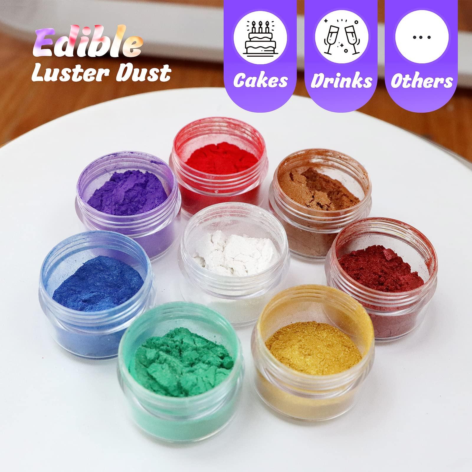 SIMEKKO Edible Glitter Burgundy Dust for Drinks: SIMEKKO Luster Dust Edible Suit for Wine,Cocktails, Champagne, Drinks & Beverages. Luster Dust Edible for Baking Cake Decoration(2bottles, 4gram each bottle)