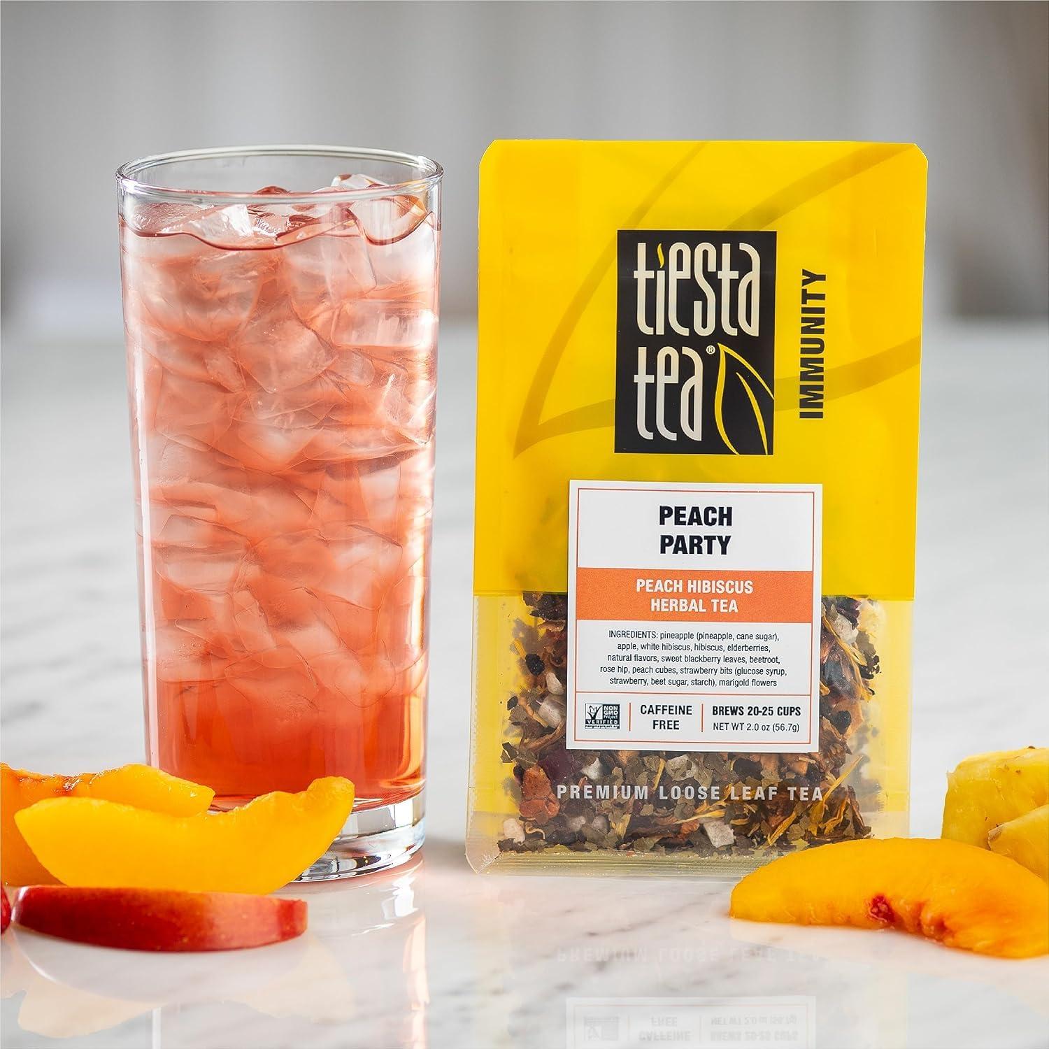 Tiesta Tea Tiesta Tea - Peach Party | Peach Hibiscus Herbal Tea | Premium Loose Leaf Tea Blend | Non-Caffeinated Fruit Tea | Make Hot or Iced & Up to 25 Cups | Made w/Natural Ingredients - 2oz Resealable Pouch