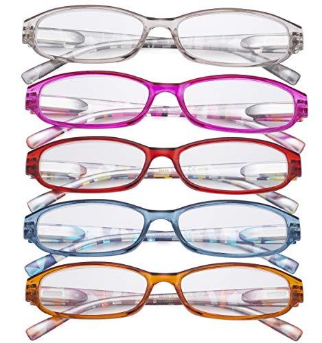 Eyekepper Eyekepper 5 Pack Ladies Reading Glasses with Pattern Arms - Design Readers for Women Reading +0.50